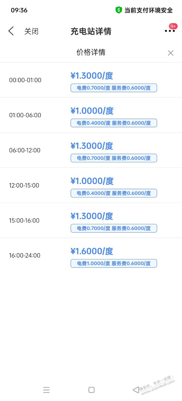 买单吧特来电充电什么收费标准？