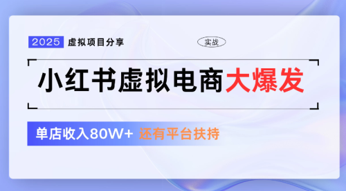 小红书虚拟店铺 蓝海项目 小白也能轻松一天300+